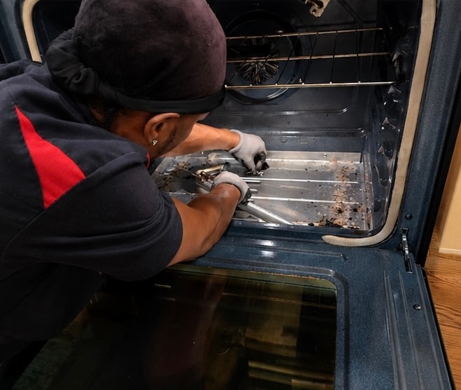 Revive Appliance technician repairing an oven
